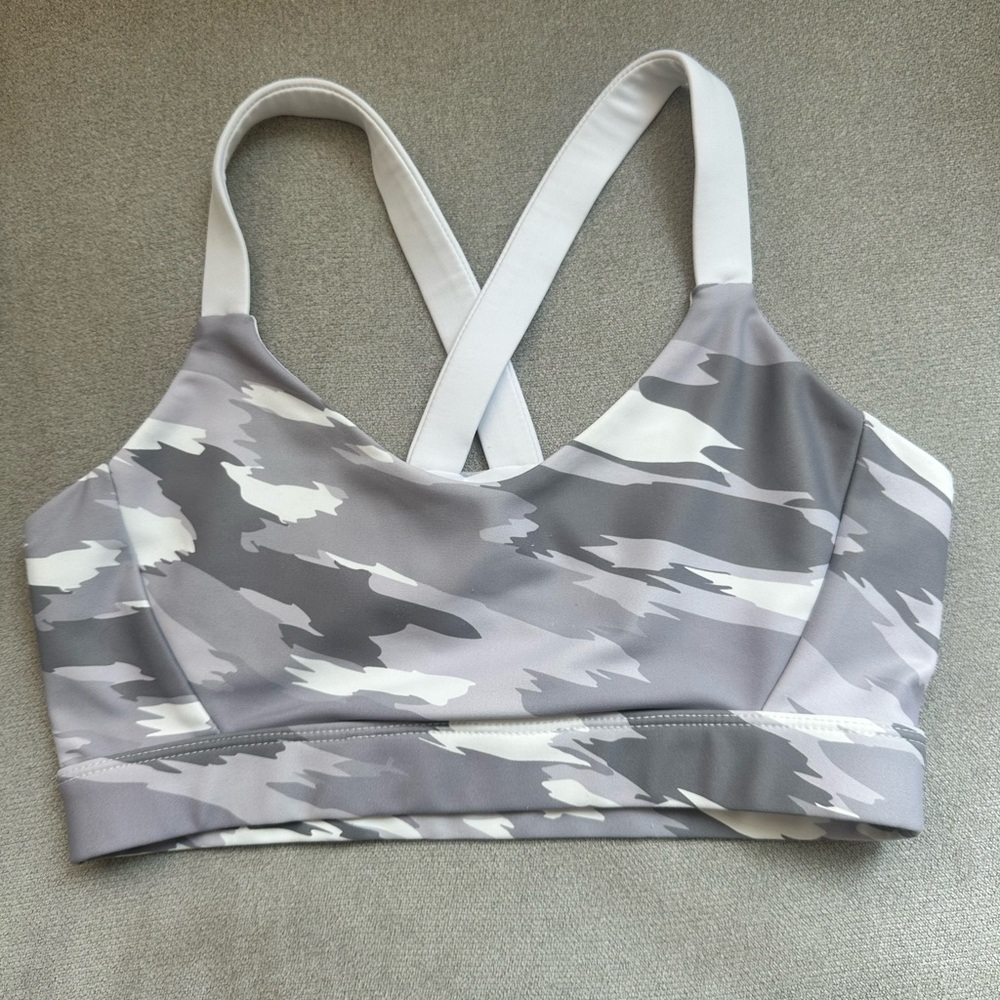 SOULCYCLE Gray Camouflage Sports Bra